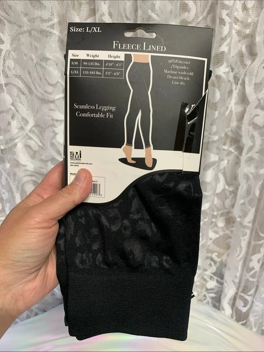 Fleece Lined Black Fashion Leggings - Women's Cozy Winter Tights